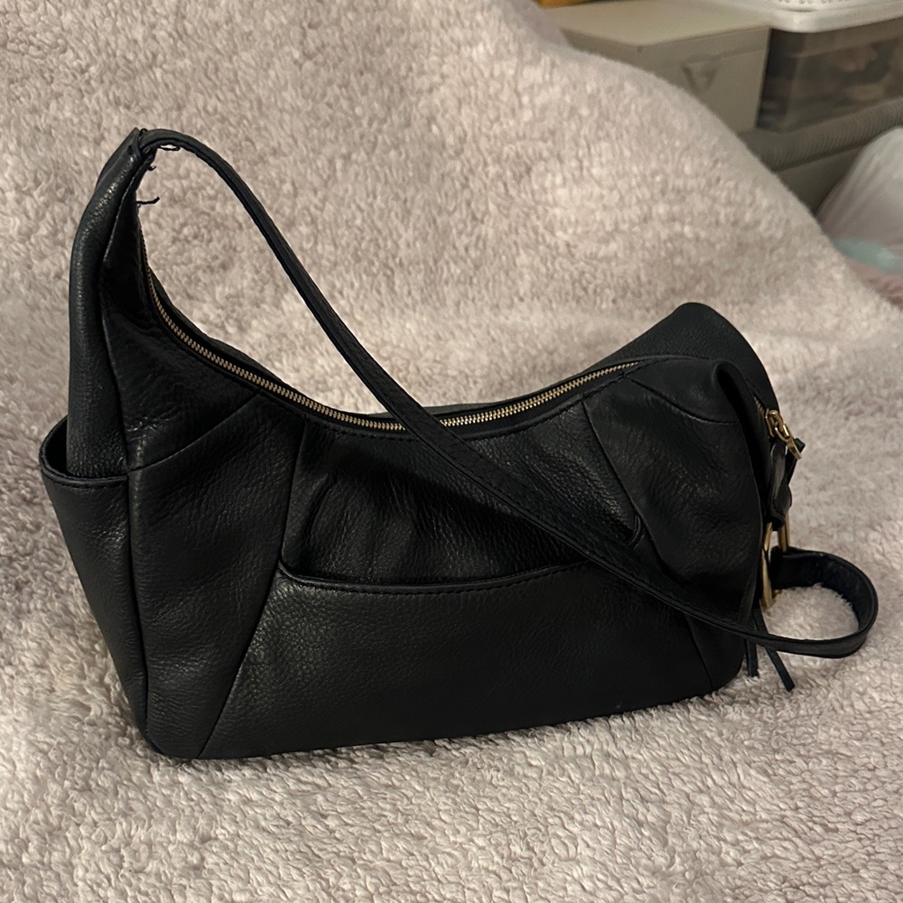 HOBO Classic Black Leather Hobo Bag